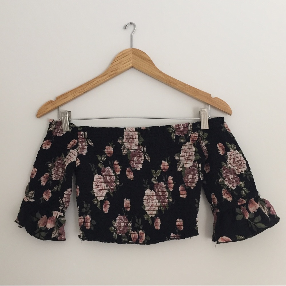 Target floral smocked crop top